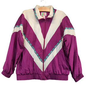 Bold Spirit Men's Windbreaker Jacket Medium Long Sleeve Purple Nylon Poly